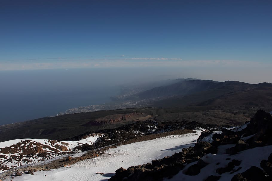 teide, volcano, tenerife, islands, spain, travel, snow, winter HD wallpaper