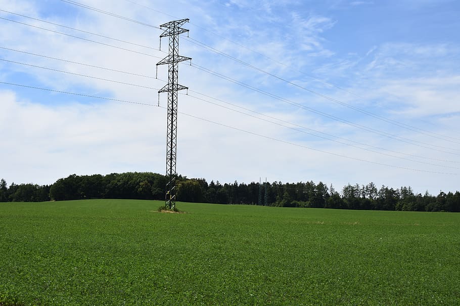 landscape, electrical wiring, sky, czech republic, electricity HD wallpaper