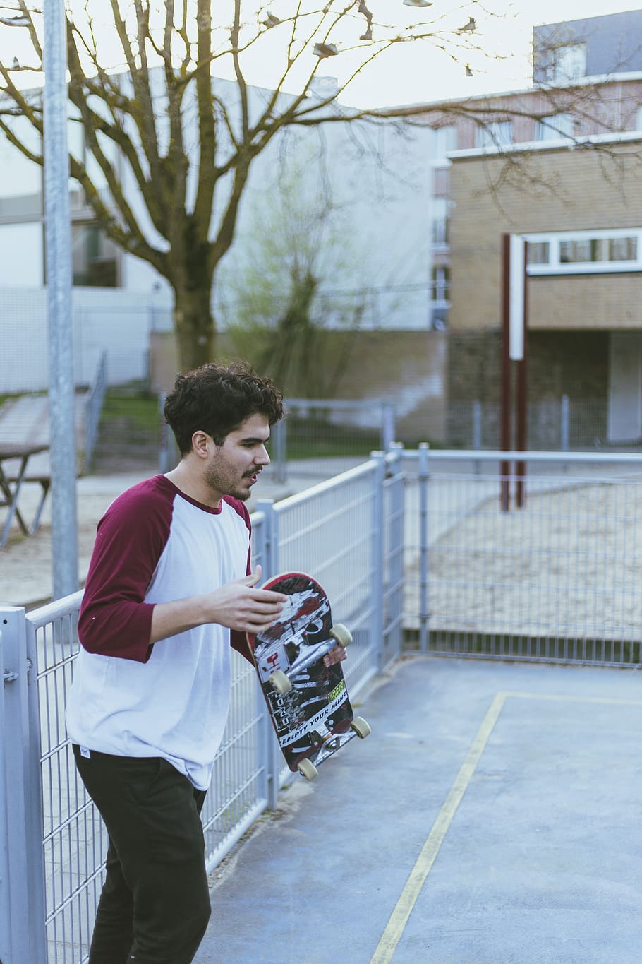 man holding skateboard, human, person, apparel, clothing, shorts HD wallpaper