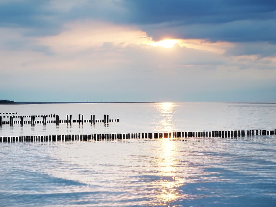 baltic sea, evening, sunset, romantic, water, sky, scenics - nature HD wallpaper