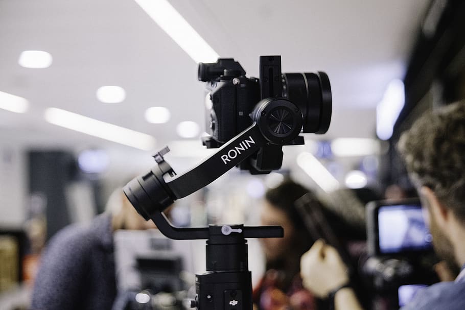 black Ronin DSLR camera, focus on foreground, indoors, technology HD wallpaper