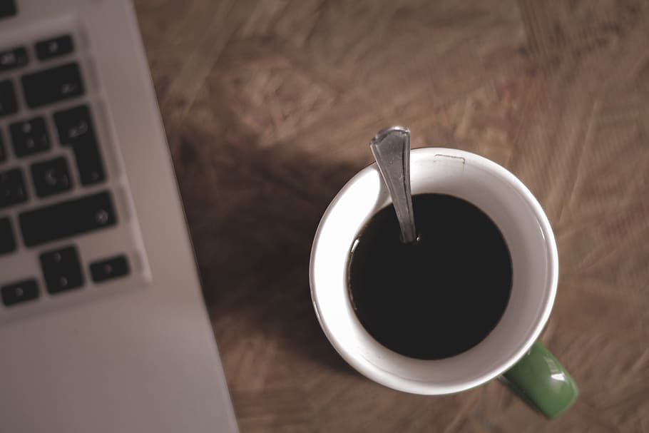 coffee, birdsview, topview, work, cup, drink, mug, refreshment HD wallpaper