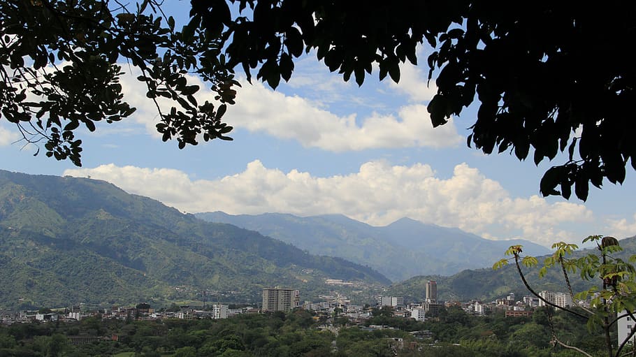 ibagué, tree, mountain, sky, plant, cloud - sky, nature, mountain range, HD wallpaper