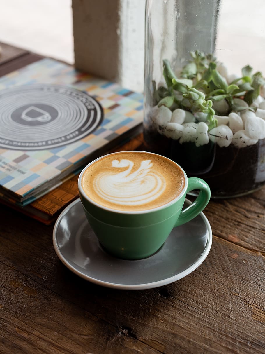 green and white ceramic dinnerware set, drink, cup, beverage HD wallpaper