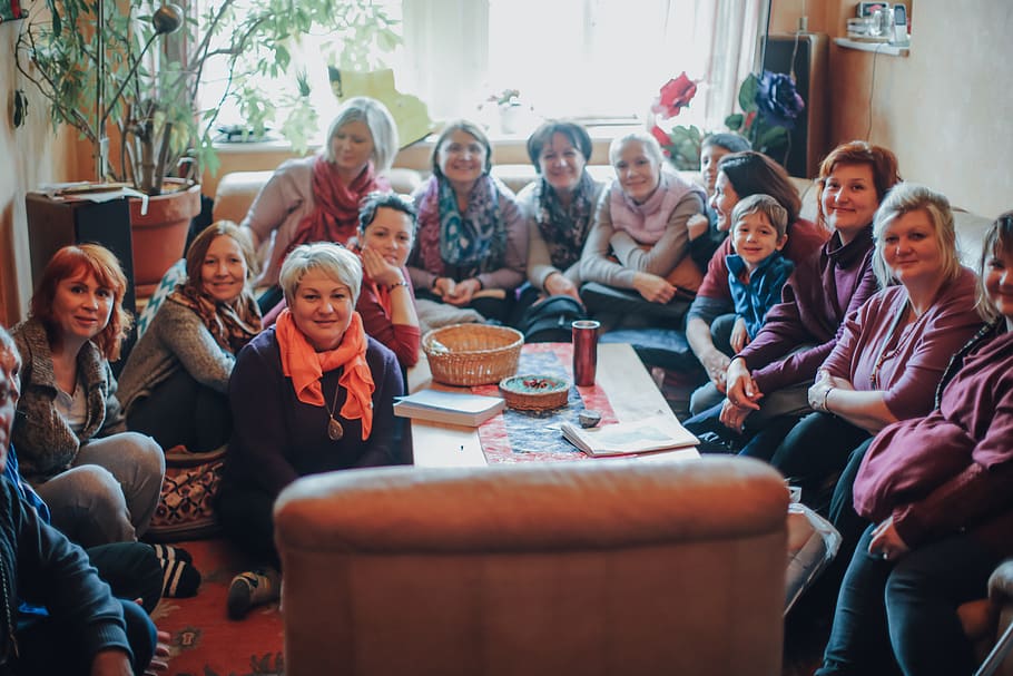 group of people, women, sitting, togetherness, senior adult HD wallpaper