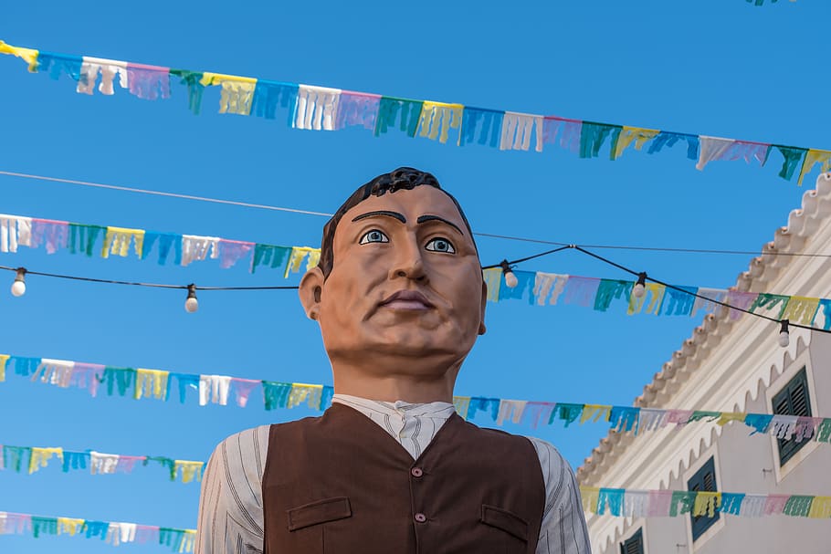 spain, es mercadal, giant, man, fiesta, menorca, costume, festival HD wallpaper