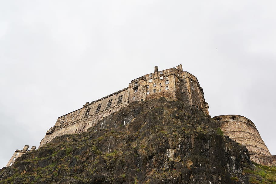 cliff, forte, castle, house, mountain, rock, rocky, nature HD wallpaper