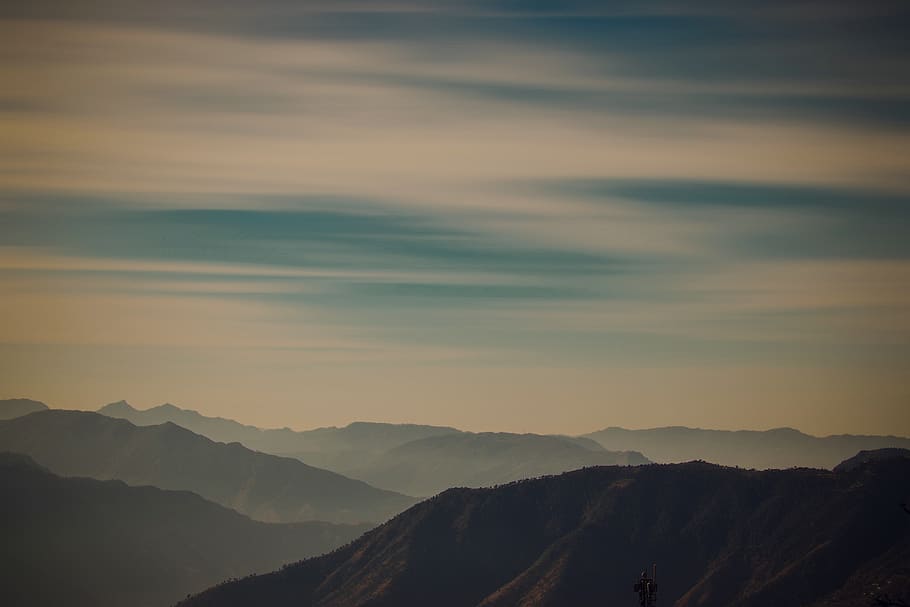 sunset, mountain, dawn, sky, landscape, shimla, beauty in nature HD wallpaper