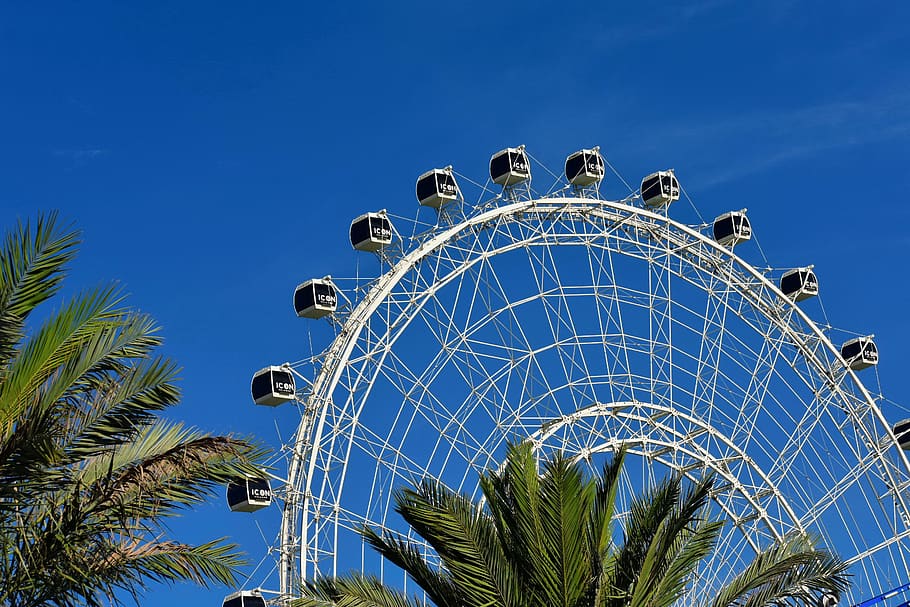 amusement, architecture, attraction, big wheel, business people HD wallpaper