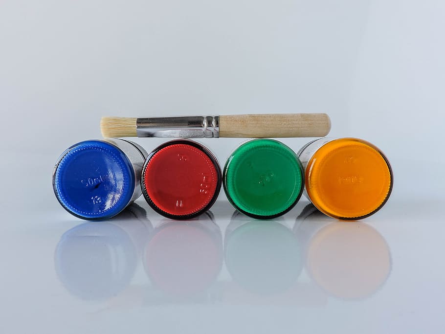 paint, brush, artist, artistic, arts, hobby, colourful, multi colored HD wallpaper
