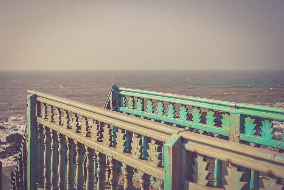 morocco, essaouira, ocean, atlantic, view, balcony, green, arab HD wallpaper
