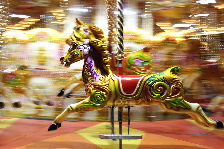 united kingdom, london, carousel, animal representation, blurred motion HD wallpaper