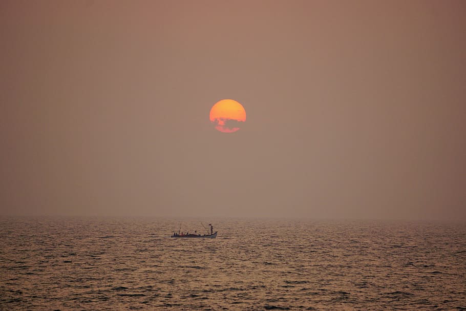 india, goa, sunset, sea, water, sky, nautical vessel, transportation HD wallpaper