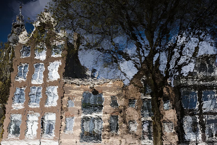 netherlands, amsterdam, city, channel, dutch houses, holland HD wallpaper