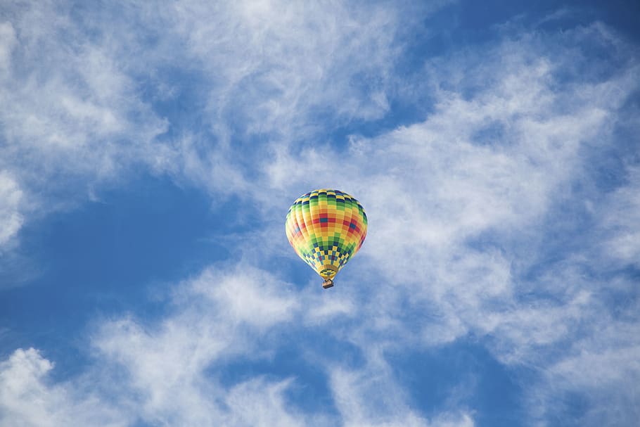 nature, landscape, clouds, sky, parachute, aerial, cloud - sky HD wallpaper