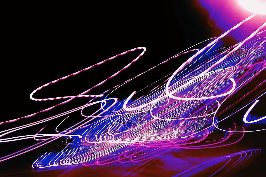 multicolored light strip, pattern, ornament, lighting, fractal HD wallpaper