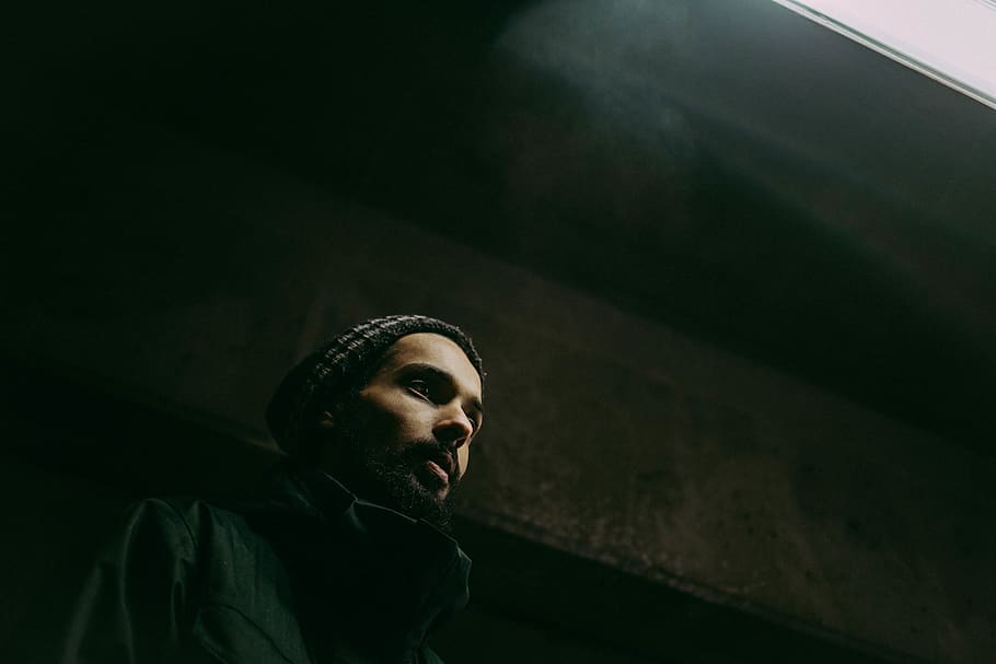 edmonton, canada, man, smoke, light, dark, parking garage, cold HD wallpaper