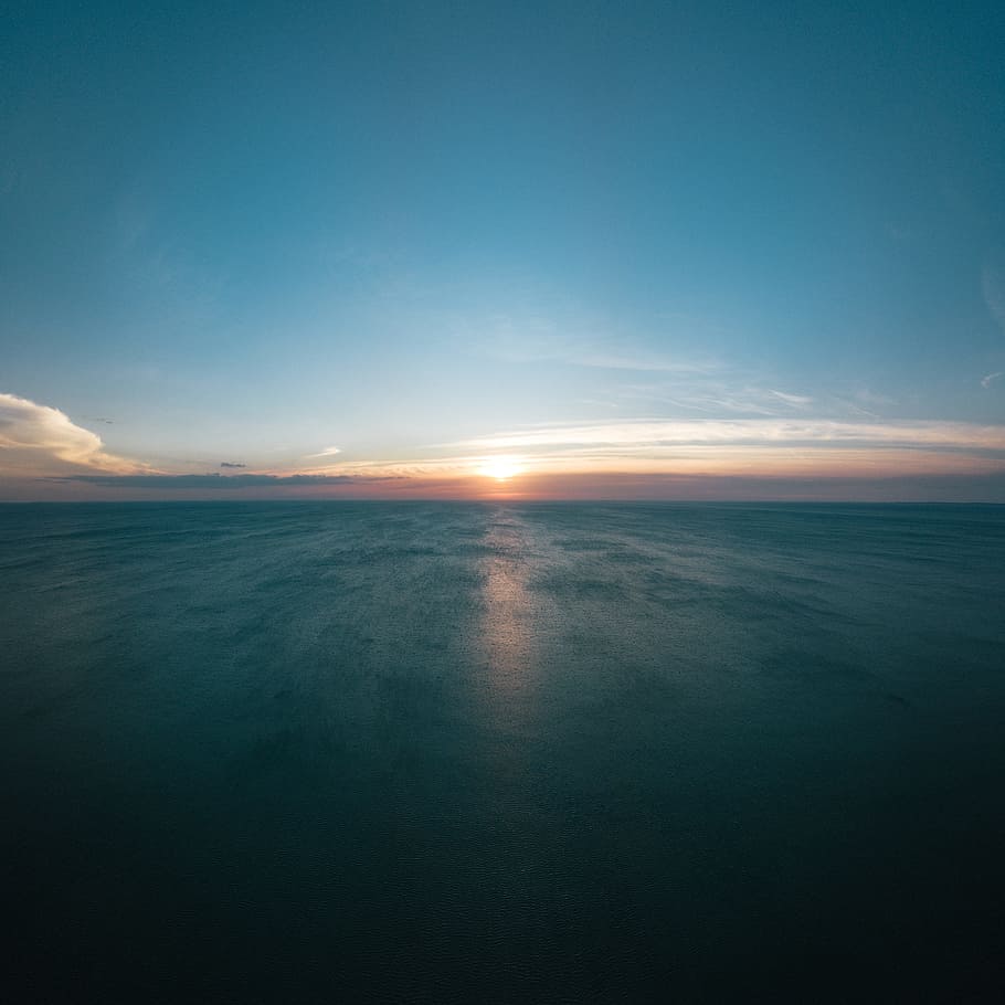 Landscape Photo of Sea during Golden Hour, beach, bird's eye view HD wallpaper