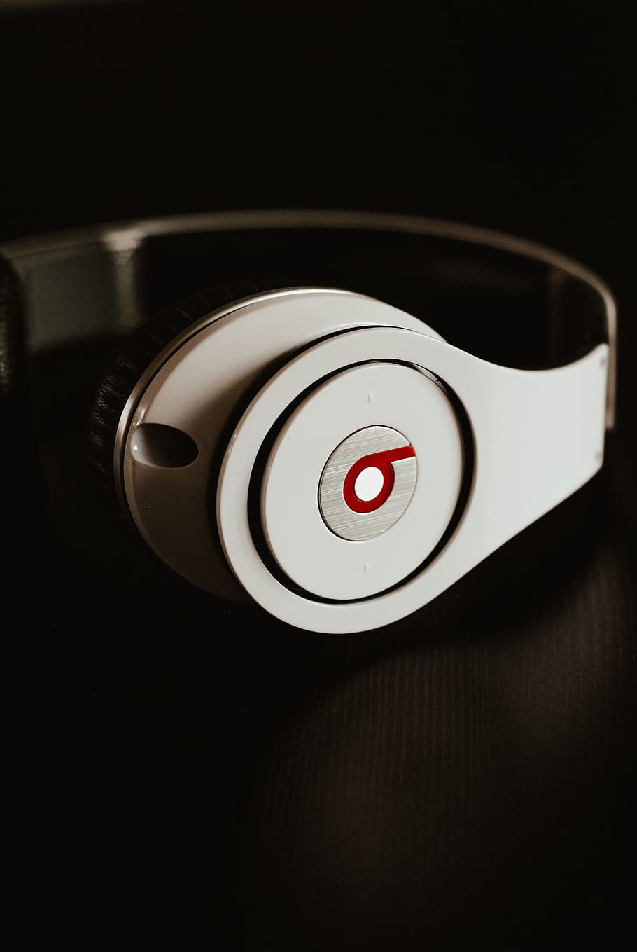 white Beats by Dr. Dre Wireless headphones, logo, brand, audio