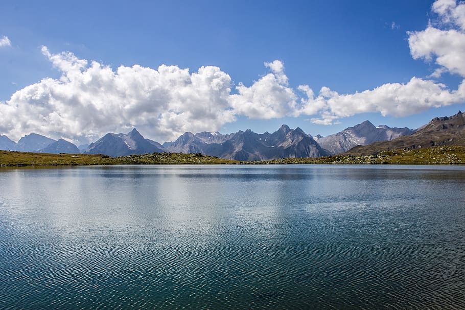 mountain, mountains, nature, alpine, landscape, lake, alps HD wallpaper