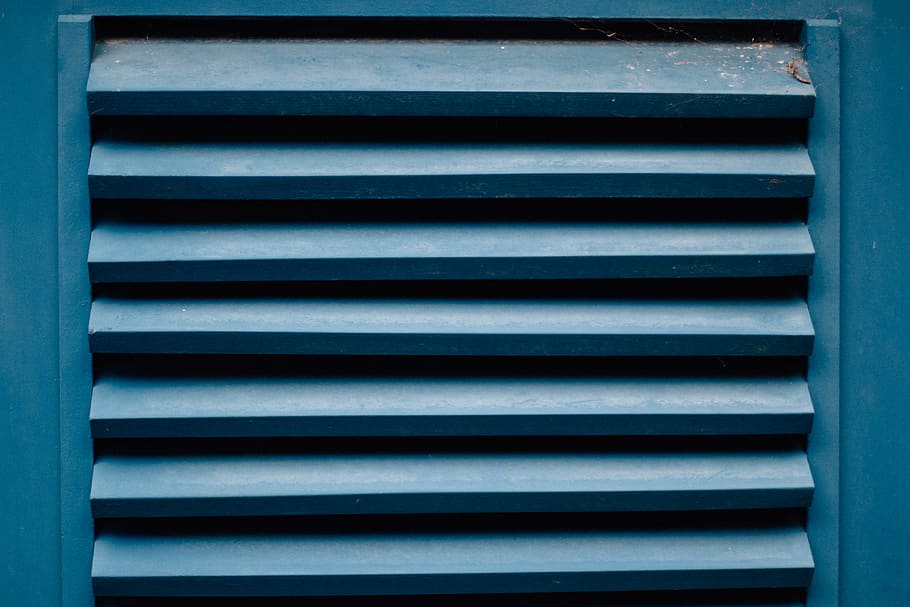 blue wooden window vent, building, housing, curtain, window shade HD wallpaper