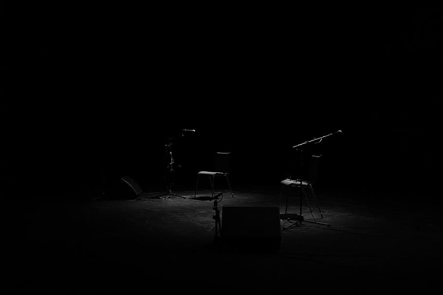 instruments, singing, scene, black, music, absence, arts culture and entertainment HD wallpaper