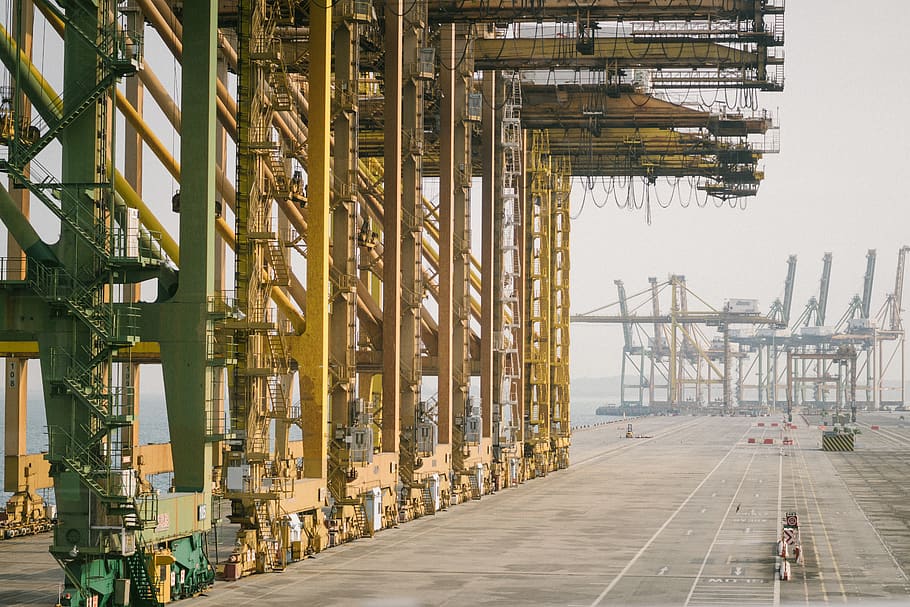 singapore, crane, harbor, city, bay, port, steel, legs, urban exploration HD wallpaper
