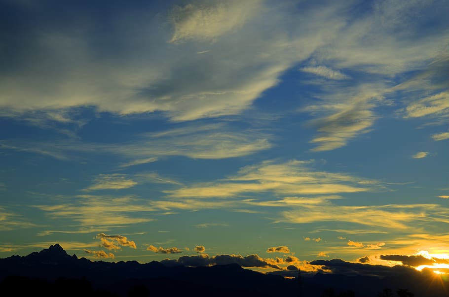 sunset, landscape, evening, outdoors, nature, orange, scenic HD wallpaper