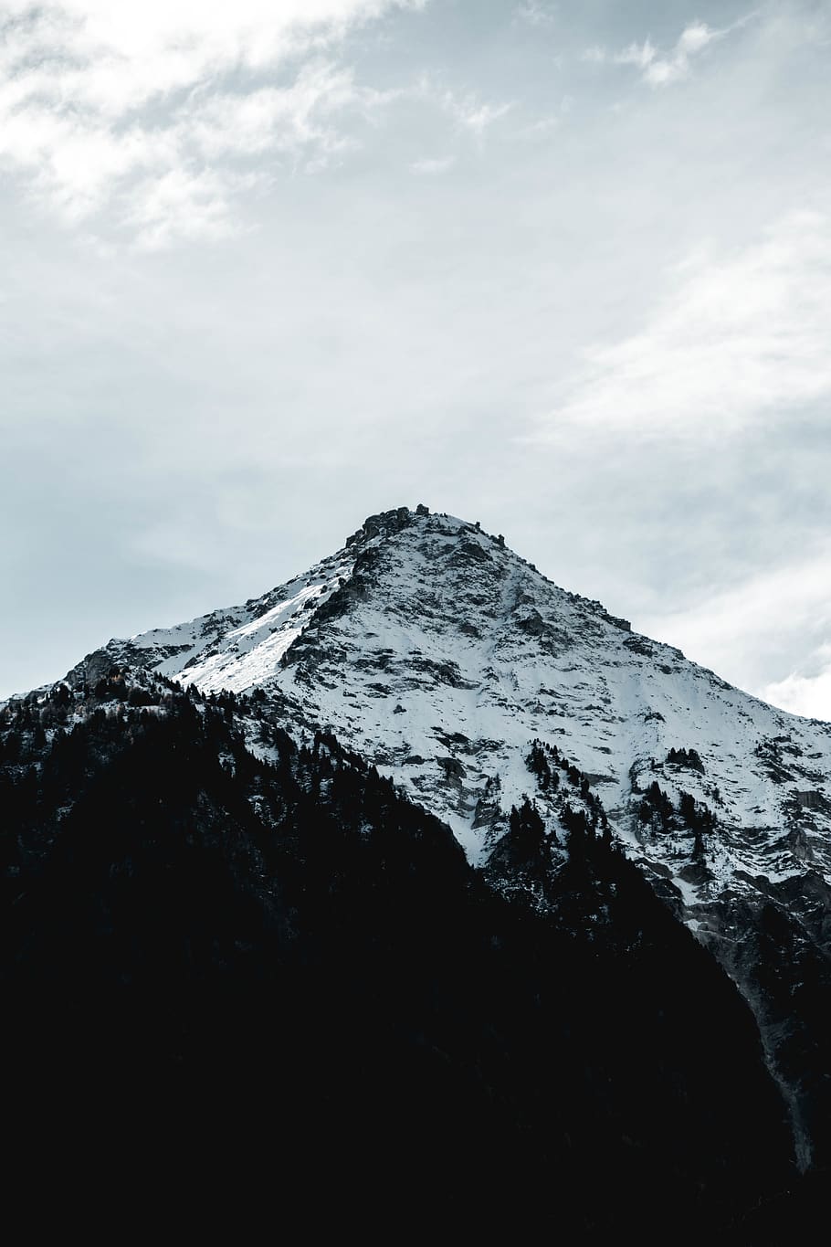 white mountain across clouds, outdoors, nature, mountain range HD wallpaper