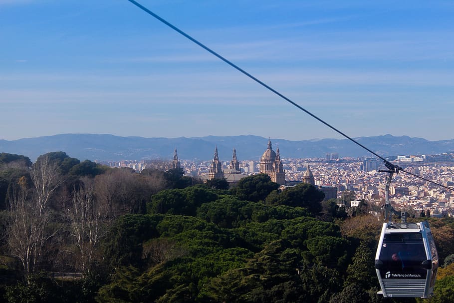 cableway, castle, landscape, arquitecture, built structure HD wallpaper