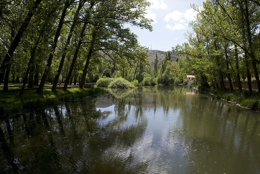river, landscape, nature, beautiful, trees, panorama, reflection HD wallpaper