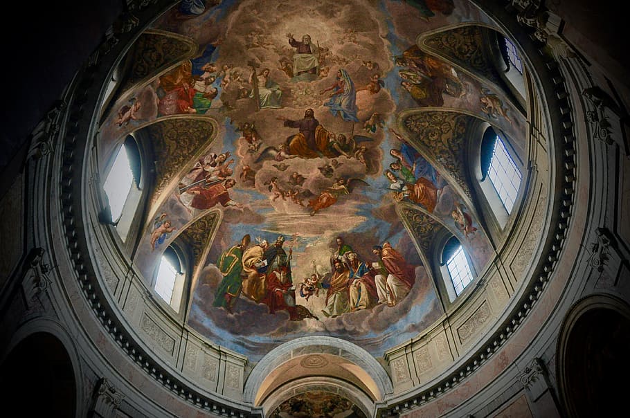 Painting of Jesus Christ Biography of Church Ceiling, arches