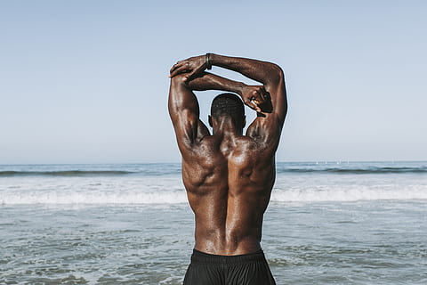 HD wallpaper: water, beach, fitness, wet, athlete, man, muscular, torso, macho - Wallpaper Flare