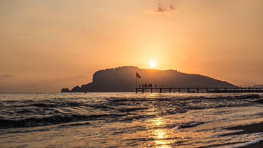 turkey, alanya, sea, water, sky, sunset, beauty in nature, scenics - nature HD wallpaper