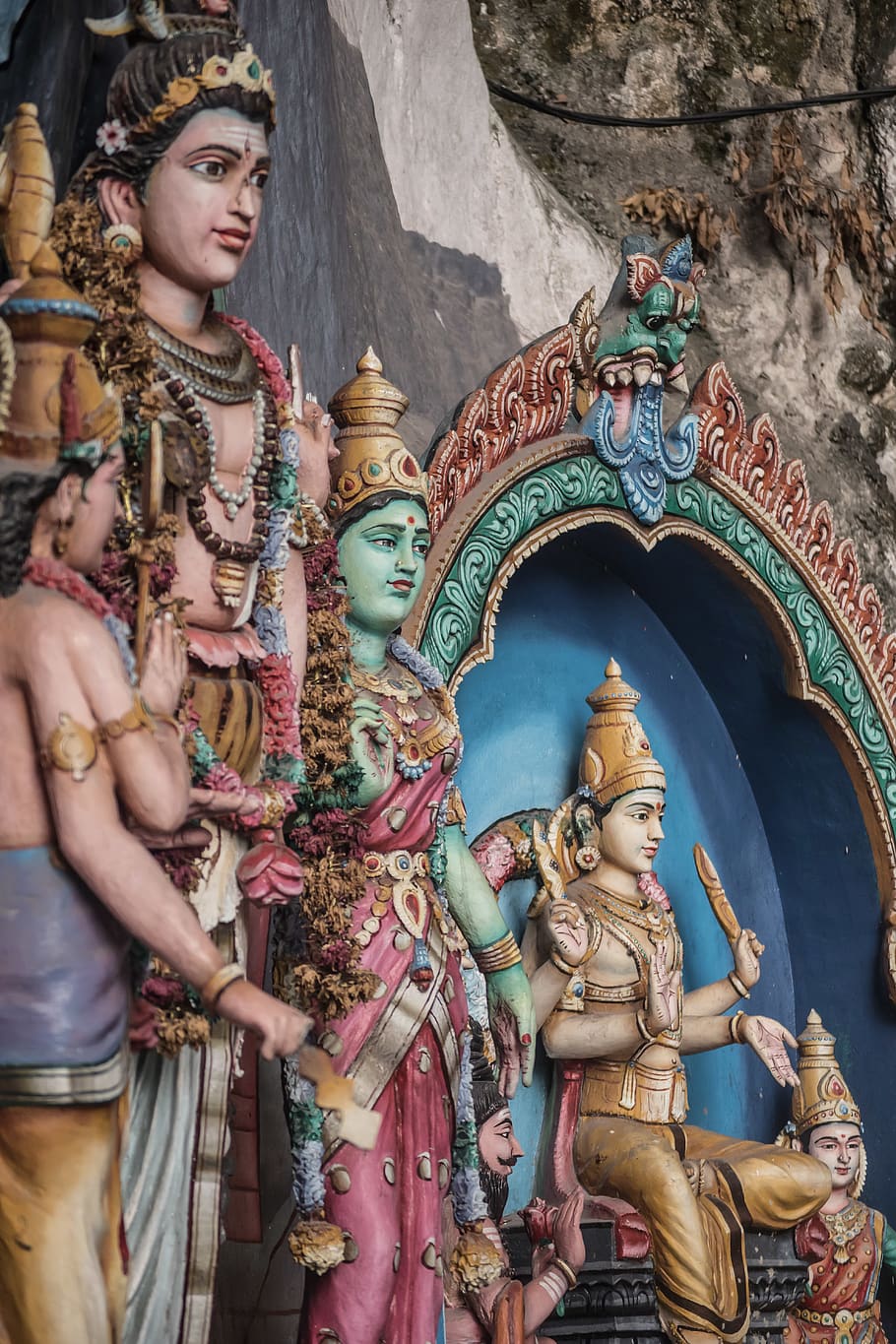 malaysia, batu caves, architecture, sculpture, temple, goddessess