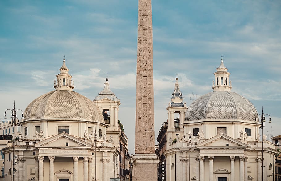 two beige domes under bright sky, building, architecture, monument HD wallpaper