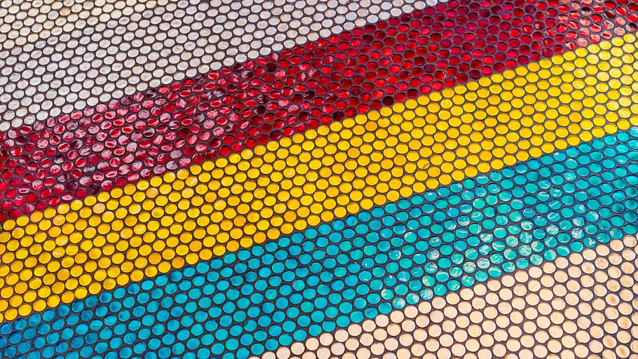 Round Colored Tile Photo, Backgrounds, Textures, Walls, Colourful HD wallpaper