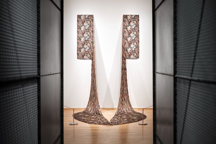 brown textile, switzerland, musée rath, genève, mirror, floor HD wallpaper