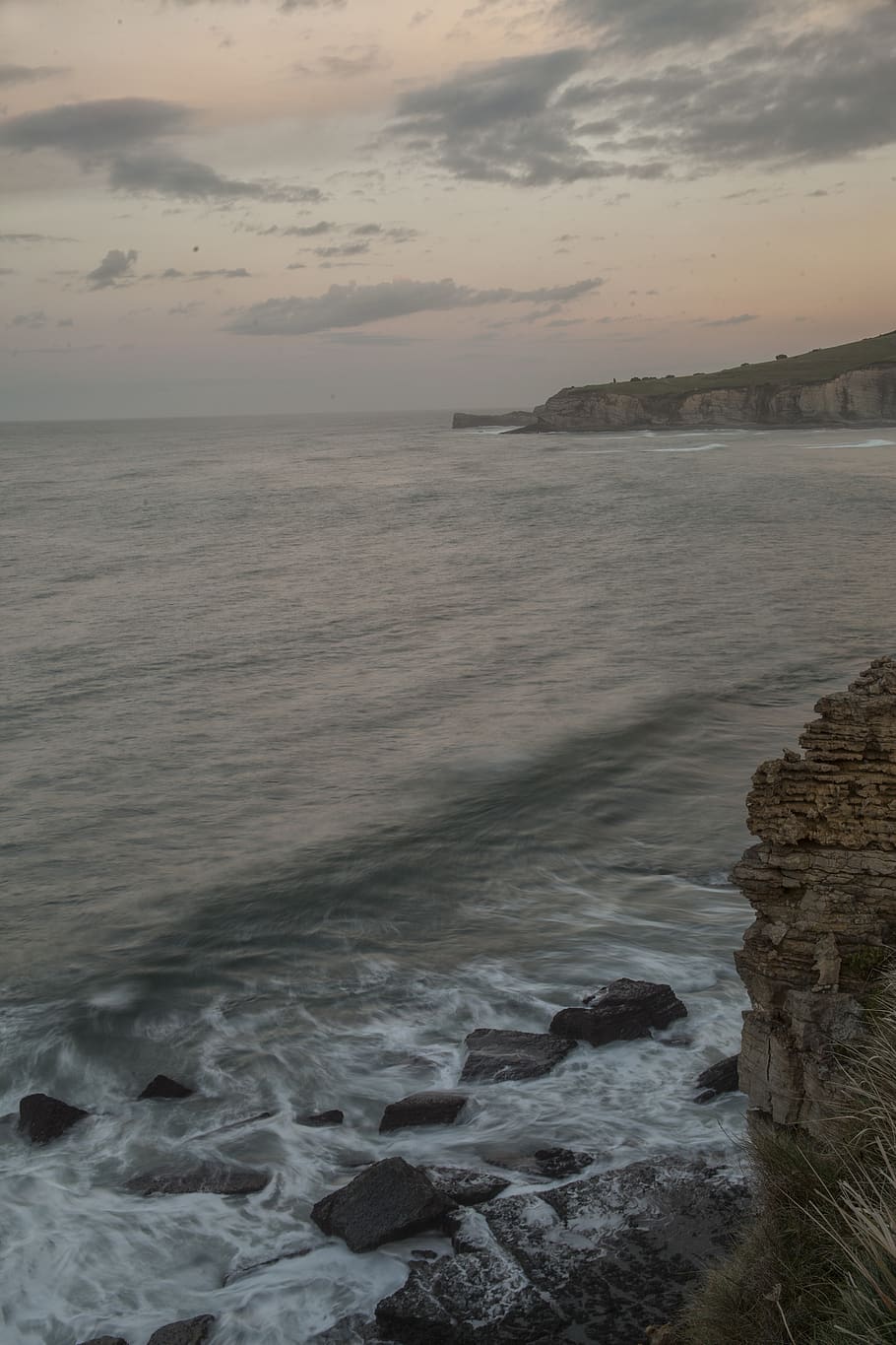 sunset, clouds, ocean, coast, cliff, sea, water, beauty in nature HD wallpaper