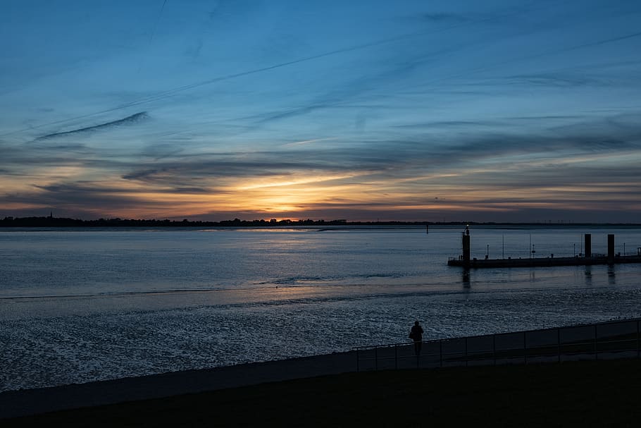 evening, sunset, abendstimmung, clouds, sky, evening sky, nature HD wallpaper