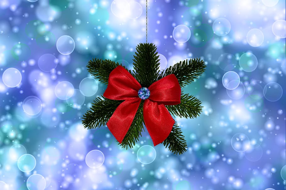 christmas, tannenzweig, loop, bokeh, lights, snow, decoration HD wallpaper