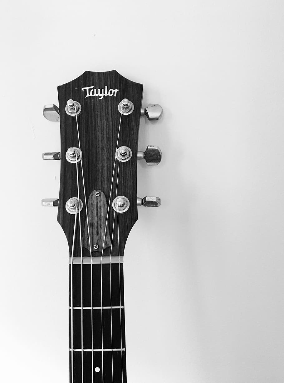 HD wallpaper: taylor guitar, macro, black and white, musical instruments |  Wallpaper Flare