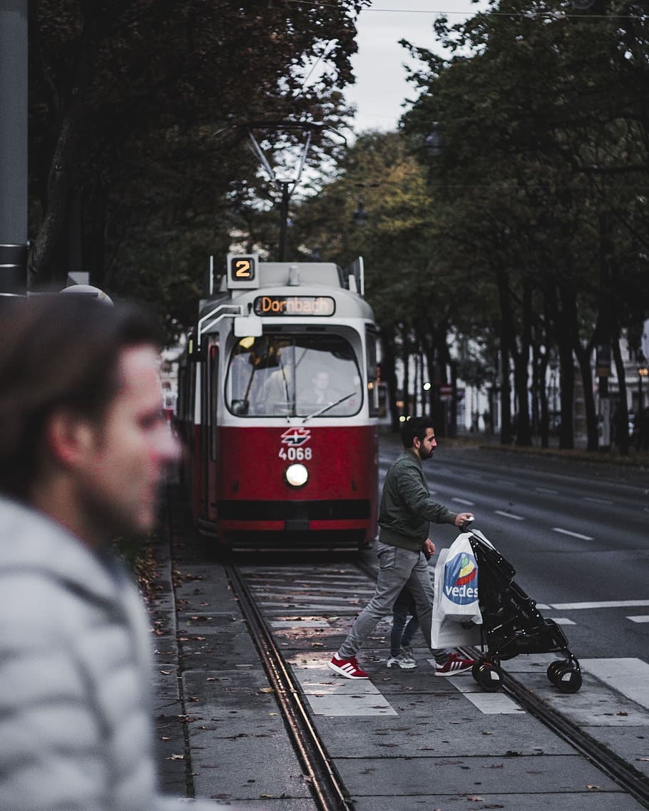 man crossing train railway, human, person, shoe, footwear, clothing HD wallpaper