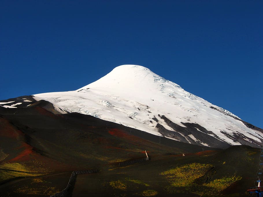 chile, x región, volcán osorno, snow, montaña, mountain