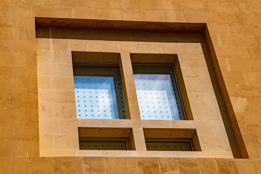 window, windows, wall, stone, modern, contemporary, architecture HD wallpaper