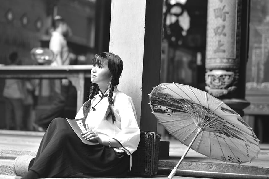 books, people, page, young, female, asia, sitting, one person HD wallpaper