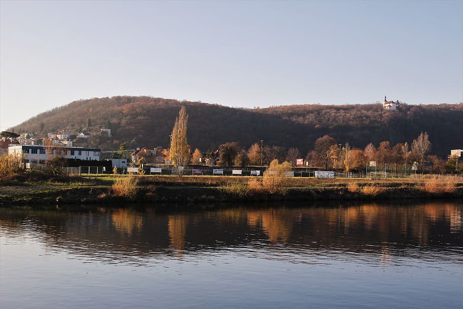 fall, river, vltava, water, reflection, sky, waterfront, architecture HD wallpaper