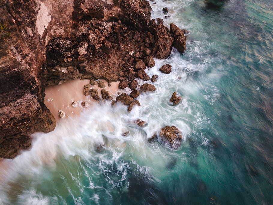 ocean photography, water, rock, rock - object, sea, solid, beauty in nature HD wallpaper
