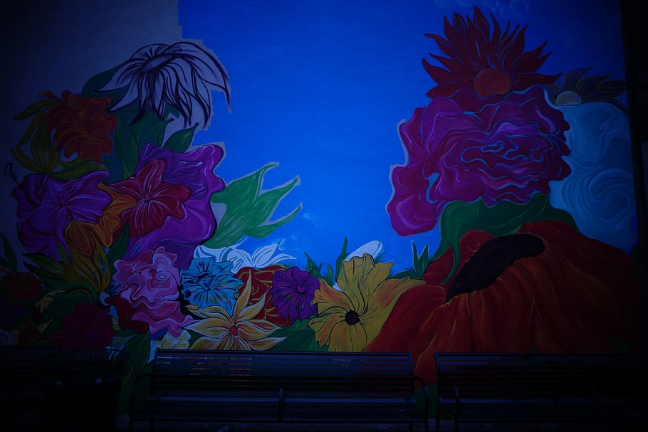 art, graphics, painting, pattern, floral design, mural, outdoors HD wallpaper