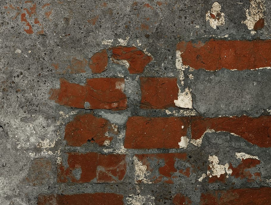 brick, stone, concrete, old, worn, damaged, texture, red, background HD wallpaper